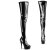 Pleaser DELIGHT-3000BONE Bottes cuissardes à plateforme Vernis Noir EU-36/US-6