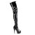 Pleaser DELIGHT-3000BONE Bottes cuissardes à plateforme Vernis Noir EU-36/US-6