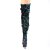 Pleaser DELIGHT-3004 Bottes cuissardes à plateforme Paillettes Vert EU-35/US-5
