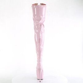Pleaser DELIGHT-3027 Bottes cuissardes à plateforme Vernis Rose EU-36/US-6