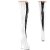 Pleaser DELIGHT-3027 Bottes cuissardes à plateforme Vernis Blanc EU-35/US-5