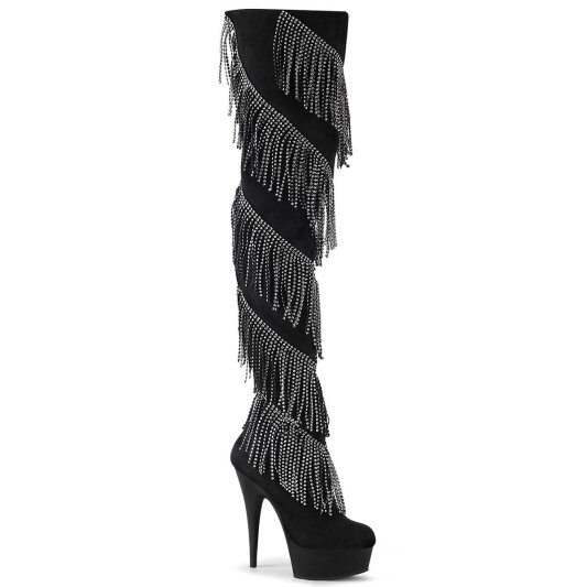 Pleaser DELIGHT-3065 Bottes cuissardes à plateforme Noir EU-37/US-7