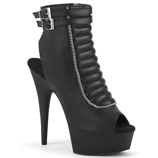 Pleaser DELIGHT-600-18 Bottines à plateforme Cuir synthétique Noir EU-37/US-7