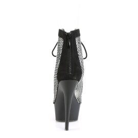 Pleaser DELIGHT-600-33RM Bottines à plateforme Daim synthétique Strass Noir EU-39/US-9