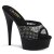 Pleaser DELIGHT-601-6RM Mules à plateforme Daim synthétique Strass Noir EU-35/US-5