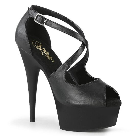 Pleaser DELIGHT-621 Sandales à plateforme Cuir synthétique Noir EU-35/US-5
