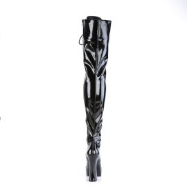 Pleaser ELECTRA-3023 Bottes cuissardes Vernis Noir EU-37/US-7