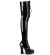 Pleaser ELECTRA-3023 Bottes cuissardes Vernis Noir EU-37/US-7