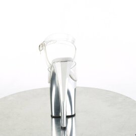 Pleaser ENCHANT-708 Sandales à plateforme Chrome Transparent Argent EU-36/US-6