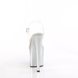 Pleaser ENCHANT-708LT-CIRCLE Sandales à plateforme Transparent Argent EU-35/US-5