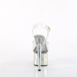 Pleaser ESTEEM-708CK Sandales à plateforme Holo Transparent Argent EU-35/US-5