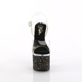 Pleaser ESTEEM-708LG Sandales à plateforme Paillettes Transparent Bigarré EU-38/US-8