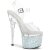 Pleaser ESTEEM-708LG Sandales à plateforme Paillettes Transparent Blanc EU-37/US-7