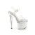 Pleaser ESTEEM-708LG Sandales à plateforme Paillettes Transparent Blanc EU-37/US-7
