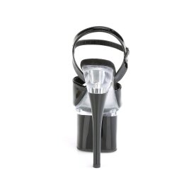 Pleaser ESTEEM-709 Sandales à plateforme Vernis Noir Transparent EU-35/US-5