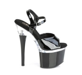 Pleaser ESTEEM-709 Sandales à plateforme Vernis Noir Transparent EU-35/US-5