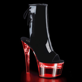 Pleaser FLASHDANCE-1018-7 Bottines à plateforme Vernis Noir Bigarré EU-39/US-9