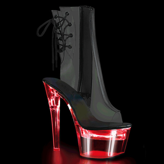 Pleaser FLASHDANCE-1018C-7 Bottines à plateforme Transparent EU-35/US-5