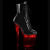Pleaser FLASHDANCE-1020-8 Bottines à plateforme Vernis Noir Bigarré EU-40/US-10