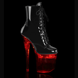 Pleaser FLASHDANCE-1020-8 Bottines à plateforme Vernis Noir Bigarré EU-38/US-8