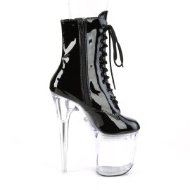Pleaser FLASHDANCE-1020-8 Bottines à plateforme Vernis Noir Bigarré EU-38/US-8