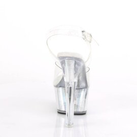 Pleaser FLASHDANCE-608CH Sandales à plateforme Transparent Bigarré EU-38/US-8