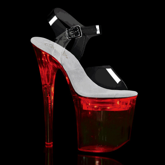 Pleaser FLASHDANCE-808 Sandales à plateforme Transparent Bigarré EU-35/US-5