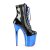 Pleaser FLAMINGO-1020 Bottines à plateforme Vernis Chrome Noir Bleu EU-35/US-5