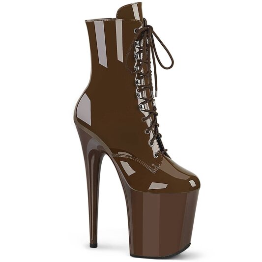 Pleaser FLAMINGO-1020 Bottines à plateforme Vernis Moka EU-42/US-12