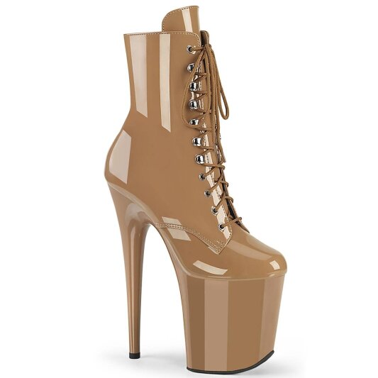 Pleaser FLAMINGO-1020 Bottines à plateforme Vernis Beige EU-42/US-12