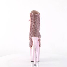 Pleaser FLAMINGO-1020CHRS Bottines à plateforme Strass Chrome Rose EU-41/US-11
