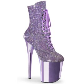 Pleaser FLAMINGO-1020CHRS Bottines à plateforme Strass Chrome Violet EU-41/US-11