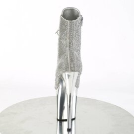 Pleaser FLAMINGO-1020CHRS Bottines à plateforme Strass Chrome Argent EU-35/US-5