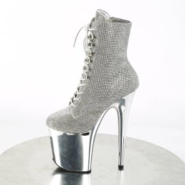 Pleaser FLAMINGO-1020CHRS Bottines à plateforme Strass Chrome Argent EU-36/US-6