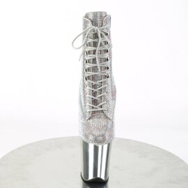 Pleaser FLAMINGO-1020CHRS Bottines à plateforme Multi Strass Chrome Argent EU-42/US-12