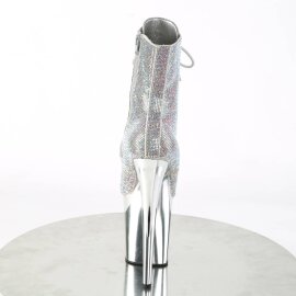Pleaser FLAMINGO-1020CHRS Bottines à plateforme Multi Strass Chrome Argent EU-42/US-12
