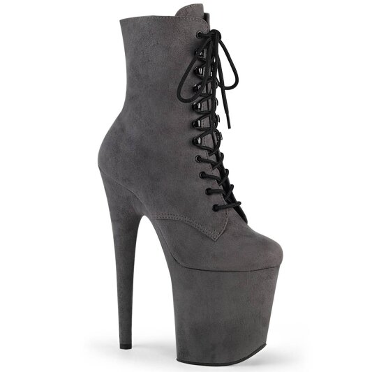 Pleaser FLAMINGO-1020FS Bottines à plateforme Daim synthétique Gris EU-35/US-5