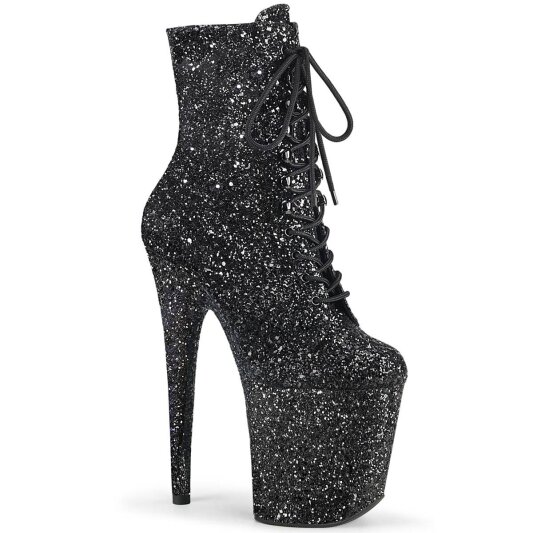Pleaser FLAMINGO-1020GWR Bottines à plateforme Paillettes Noir EU-37/US-7