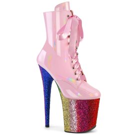 Pleaser FLAMINGO-1020HG Bottines à plateforme Vernis Paillettes Rose Bigarré EU-35/US-5