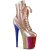 Pleaser FLAMINGO-1020HG Bottines à plateforme Vernis Paillettes Or Rose Bigarré EU-35/US-5