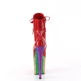 Pleaser FLAMINGO-1020HG Bottines à plateforme Vernis Paillettes Rouge Bigarré EU-36/US-6