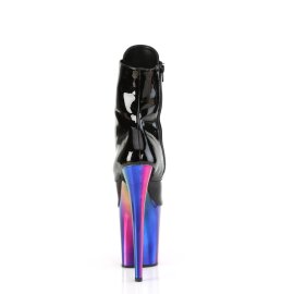 Pleaser FLAMINGO-1020RC Bottines à plateforme Vernis Chrome Noir Bigarré EU-35/US-5
