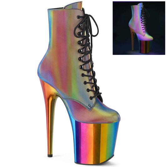 Pleaser FLAMINGO-1020RC Bottines à plateforme Réflexion Chrome Bigarré EU-36/US-6