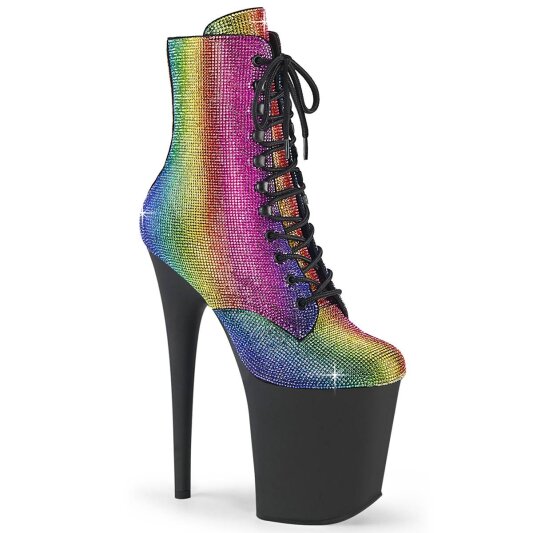 Pleaser FLAMINGO-1020RS Bottines à plateforme Strass Bigarré EU-36/US-6