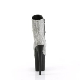 Pleaser FLAMINGO-1020RS Bottines à plateforme Strass Argent EU-38/US-8