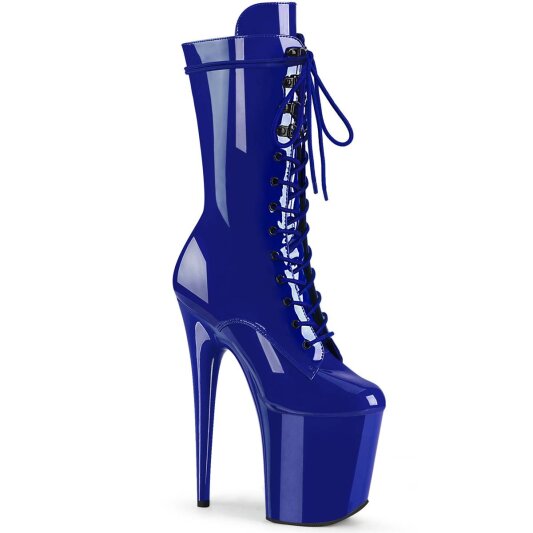 Pleaser FLAMINGO-1050 Bottines à plateforme Vernis Bleu EU-41/US-11