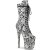 Pleaser FLAMINGO-1050SP Bottines à plateforme Serpent Noir Blanc EU-38/US-8