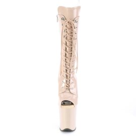 Pleaser FLAMINGO-1051 Bottines à plateforme Vernis Beige EU-42/US-12