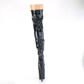 Pleaser FLAMINGO-3000HWR Bottes cuissardes à plateforme Vernis Holo Noir EU-35/US-5