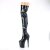 Pleaser FLAMINGO-3000HWR Bottes cuissardes à plateforme Vernis Holo Noir EU-35/US-5